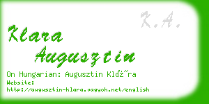 klara augusztin business card